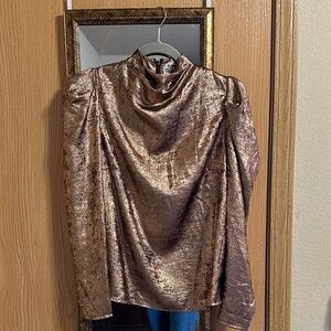 Metallic Long Sleeve Going Out Top